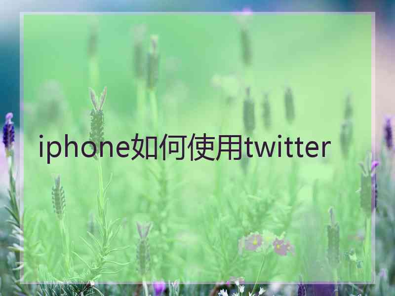 iphone如何使用twitter