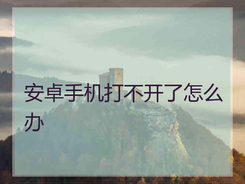 安卓手机打不开了怎么办