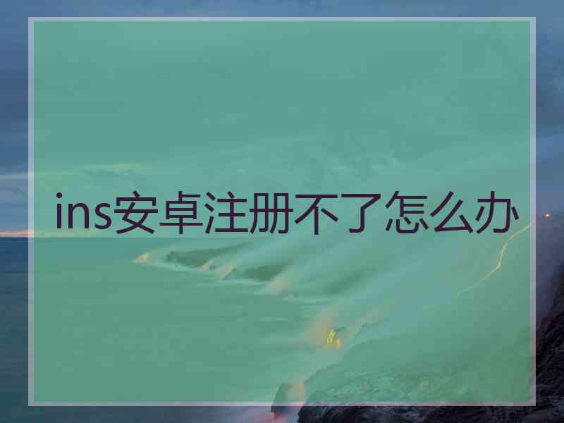 ins安卓注册不了怎么办