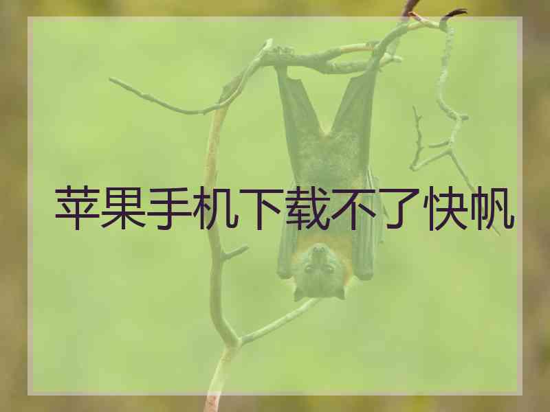 苹果手机下载不了快帆