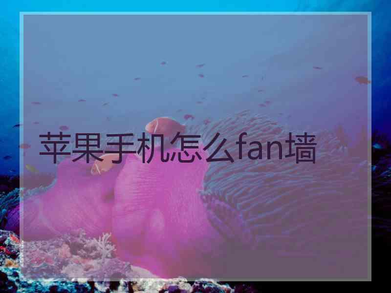 苹果手机怎么fan墙