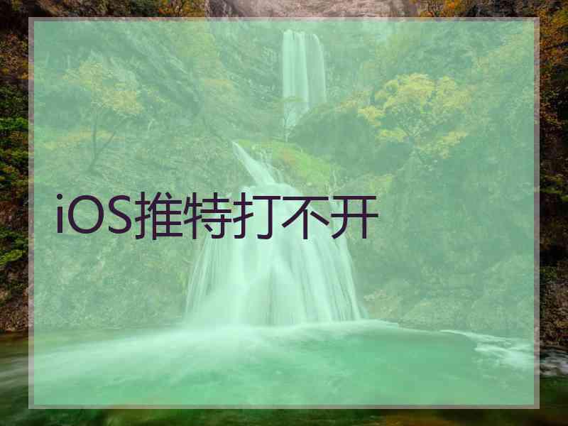 iOS推特打不开