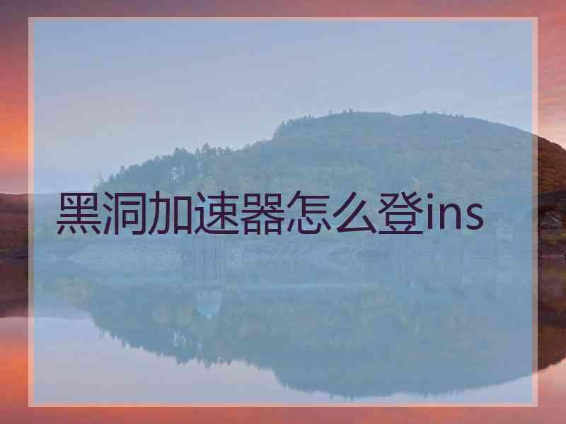 黑洞加速器怎么登ins