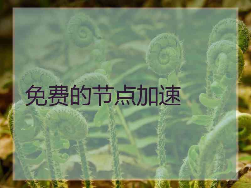 免费的节点加速