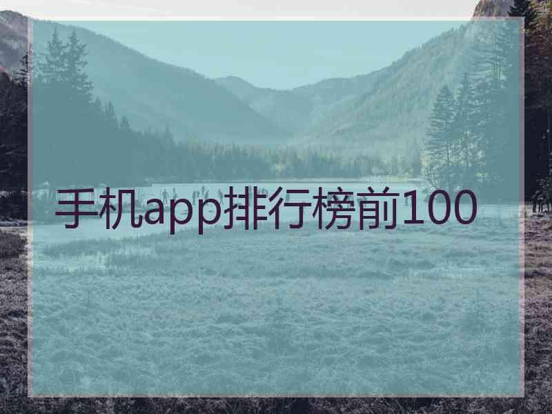 手机app排行榜前100