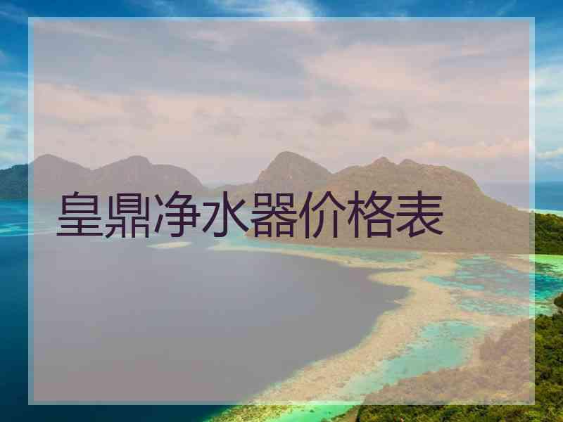 皇鼎净水器价格表