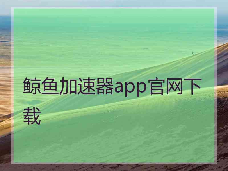 鲸鱼加速器app官网下载