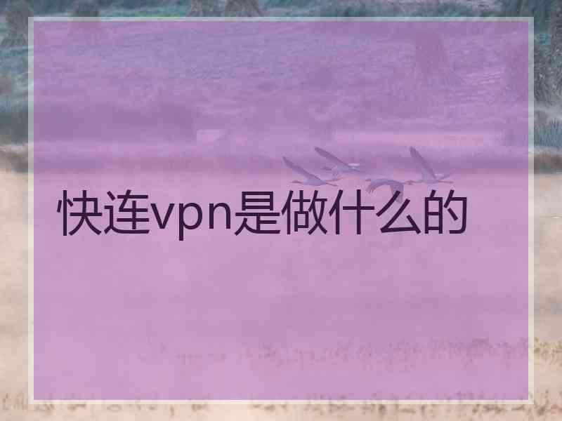 快连vpn是做什么的