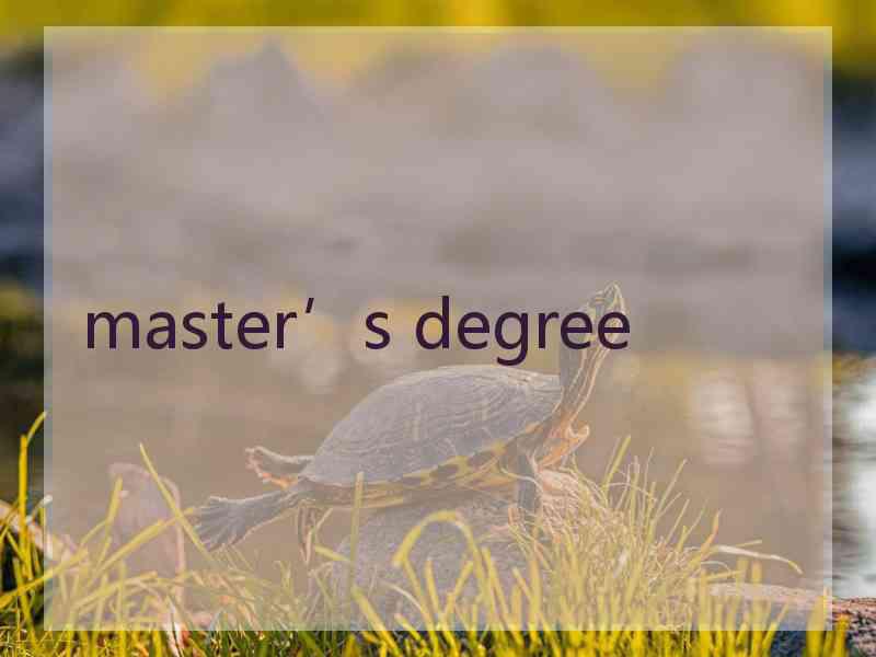 master’s degree