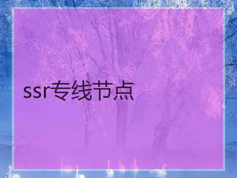 ssr专线节点