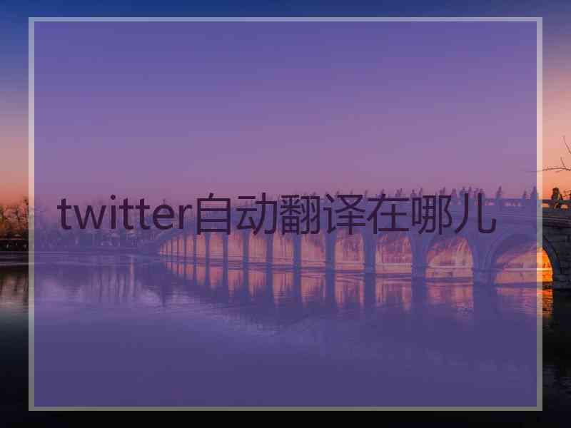 twitter自动翻译在哪儿