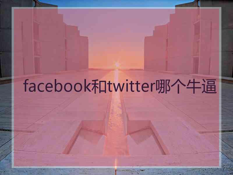 facebook和twitter哪个牛逼